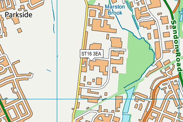 ST16 3EA map - OS VectorMap District (Ordnance Survey)