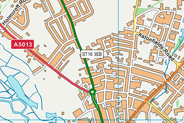 ST16 3EB map - OS VectorMap District (Ordnance Survey)