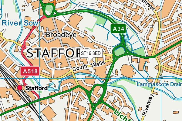 ST16 3ED map - OS VectorMap District (Ordnance Survey)