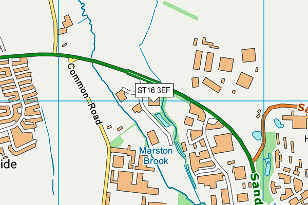 ST16 3EF map - OS VectorMap District (Ordnance Survey)