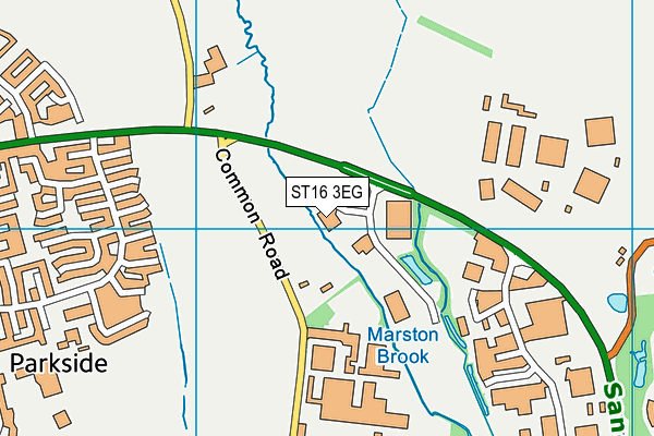 ST16 3EG map - OS VectorMap District (Ordnance Survey)