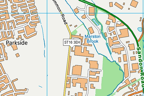 ST16 3EH map - OS VectorMap District (Ordnance Survey)