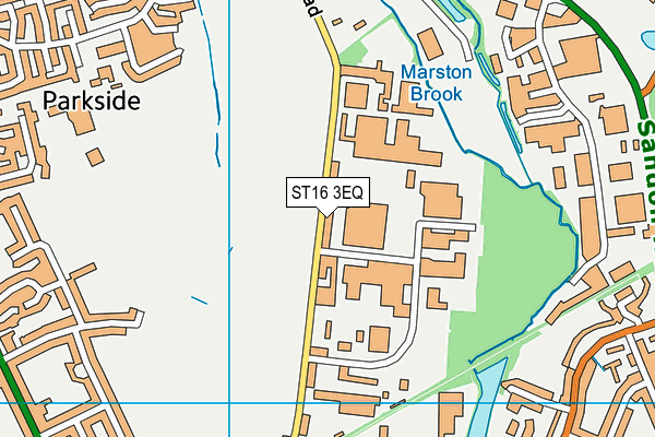 ST16 3EQ map - OS VectorMap District (Ordnance Survey)