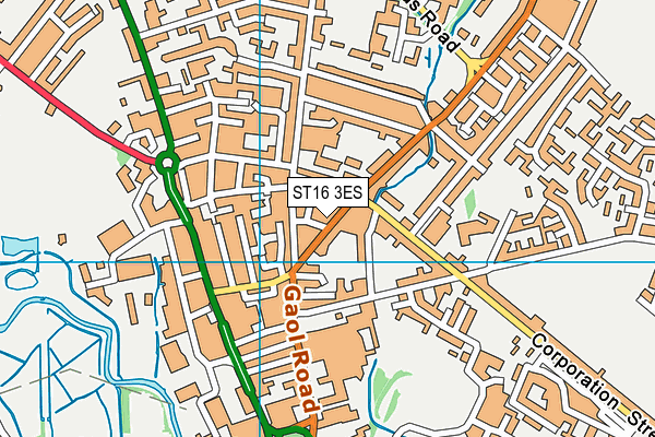 ST16 3ES map - OS VectorMap District (Ordnance Survey)