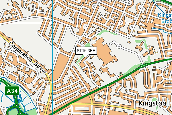 ST16 3FE map - OS VectorMap District (Ordnance Survey)
