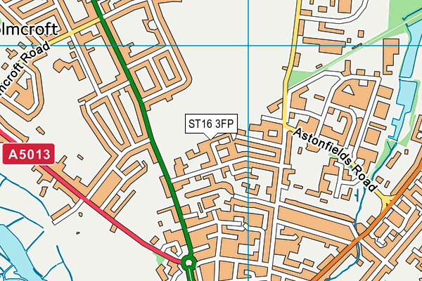 ST16 3FP map - OS VectorMap District (Ordnance Survey)