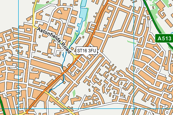 ST16 3FU map - OS VectorMap District (Ordnance Survey)