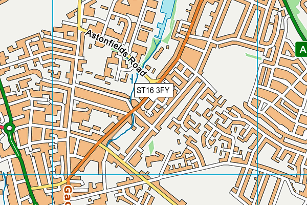 ST16 3FY map - OS VectorMap District (Ordnance Survey)