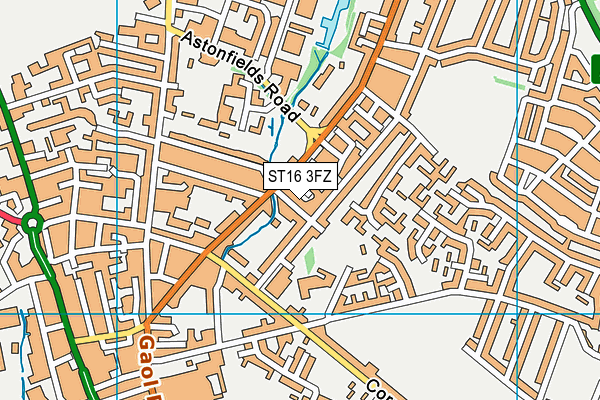 ST16 3FZ map - OS VectorMap District (Ordnance Survey)