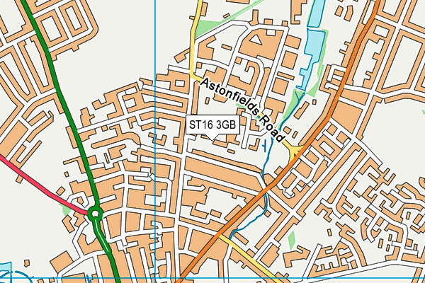 ST16 3GB map - OS VectorMap District (Ordnance Survey)