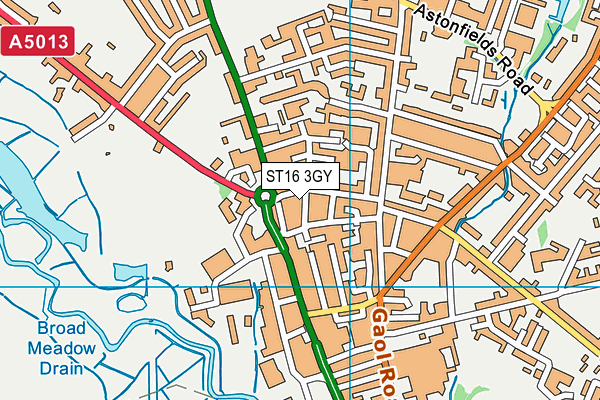 ST16 3GY map - OS VectorMap District (Ordnance Survey)