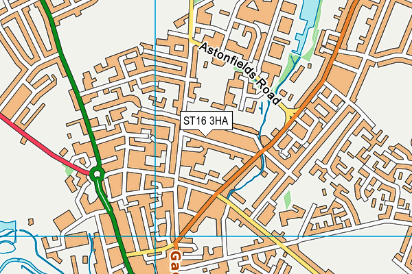 ST16 3HA map - OS VectorMap District (Ordnance Survey)
