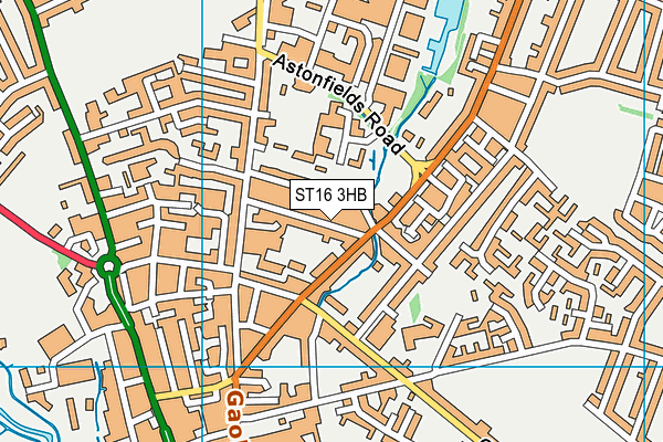 ST16 3HB map - OS VectorMap District (Ordnance Survey)