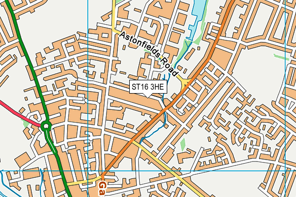 ST16 3HE map - OS VectorMap District (Ordnance Survey)