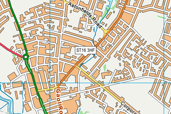 ST16 3HF map - OS VectorMap District (Ordnance Survey)