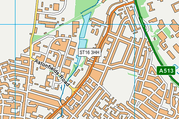 ST16 3HH map - OS VectorMap District (Ordnance Survey)