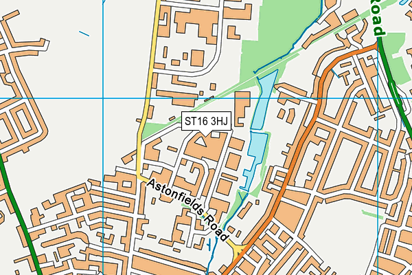 ST16 3HJ map - OS VectorMap District (Ordnance Survey)