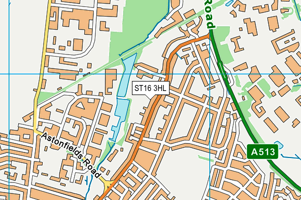 ST16 3HL map - OS VectorMap District (Ordnance Survey)