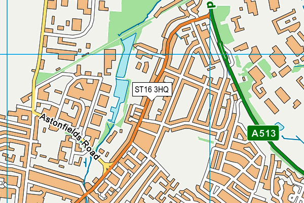 ST16 3HQ map - OS VectorMap District (Ordnance Survey)