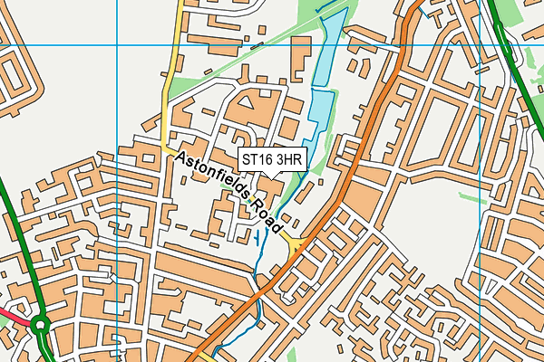 ST16 3HR map - OS VectorMap District (Ordnance Survey)
