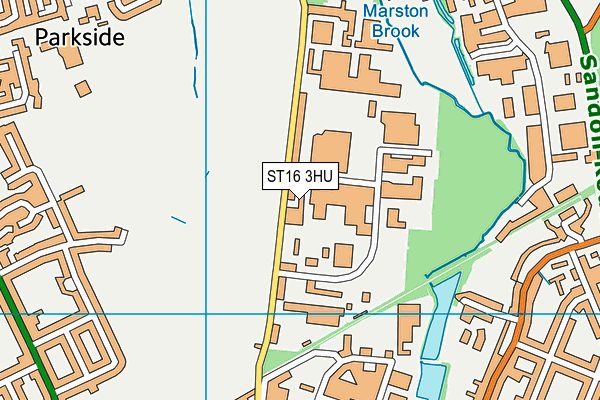 ST16 3HU map - OS VectorMap District (Ordnance Survey)