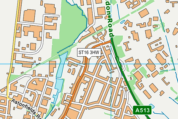 ST16 3HW map - OS VectorMap District (Ordnance Survey)
