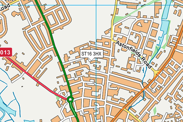 ST16 3HX map - OS VectorMap District (Ordnance Survey)