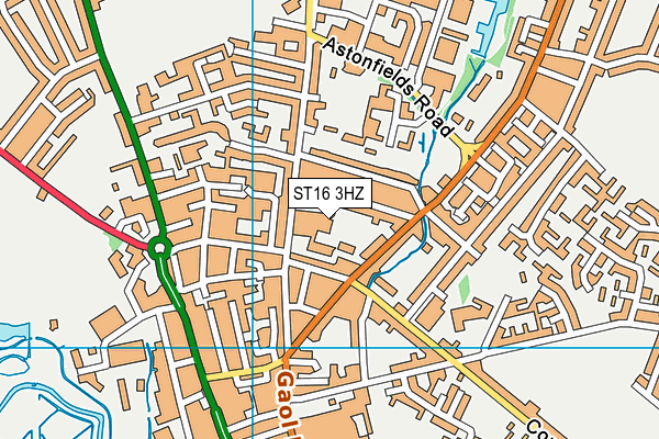 ST16 3HZ map - OS VectorMap District (Ordnance Survey)