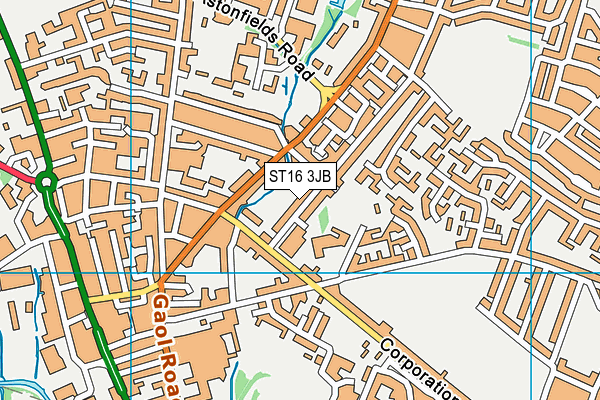 ST16 3JB map - OS VectorMap District (Ordnance Survey)