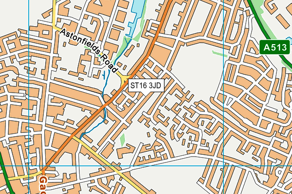 ST16 3JD map - OS VectorMap District (Ordnance Survey)