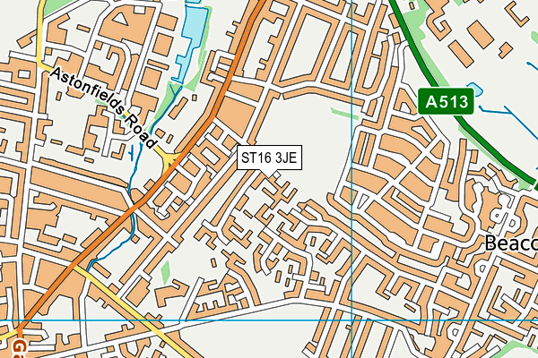 ST16 3JE map - OS VectorMap District (Ordnance Survey)