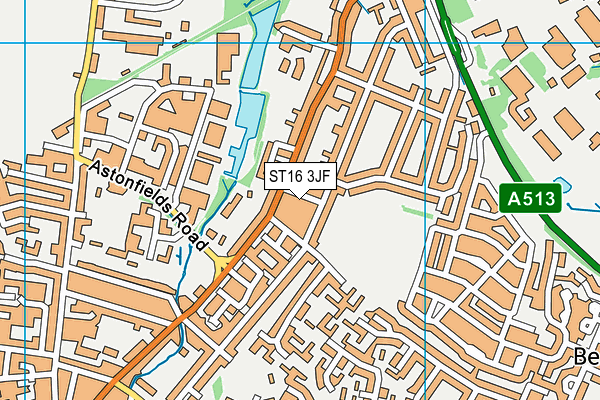 ST16 3JF map - OS VectorMap District (Ordnance Survey)