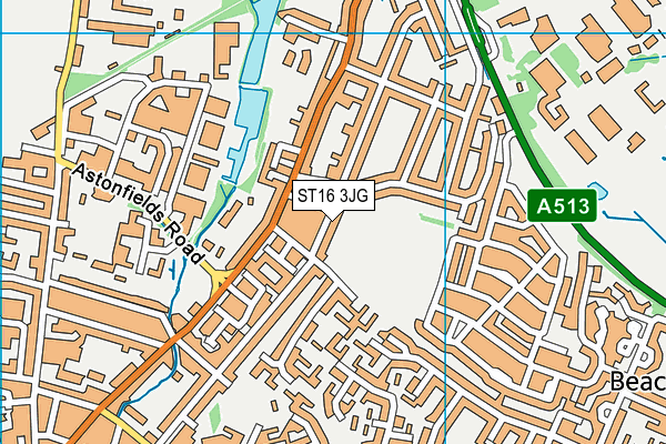 ST16 3JG map - OS VectorMap District (Ordnance Survey)