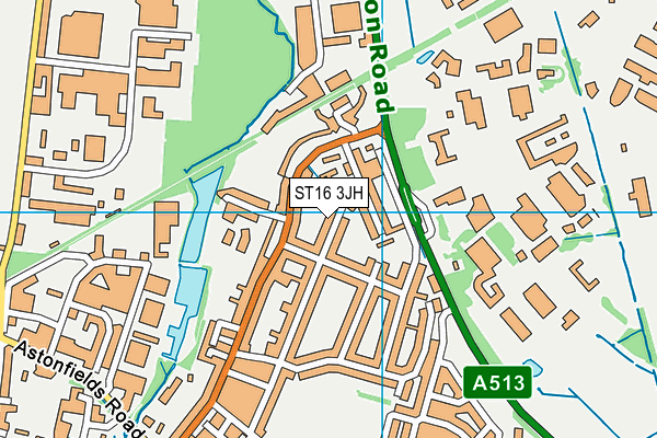 ST16 3JH map - OS VectorMap District (Ordnance Survey)