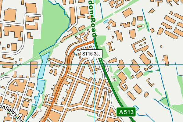 ST16 3JJ map - OS VectorMap District (Ordnance Survey)