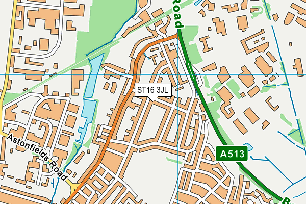 ST16 3JL map - OS VectorMap District (Ordnance Survey)