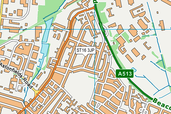 ST16 3JP map - OS VectorMap District (Ordnance Survey)