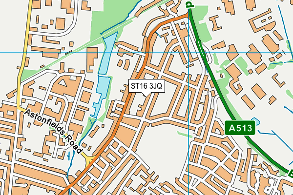 ST16 3JQ map - OS VectorMap District (Ordnance Survey)