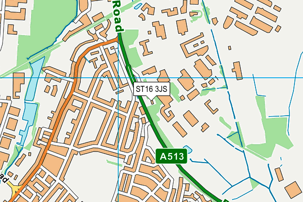 ST16 3JS map - OS VectorMap District (Ordnance Survey)
