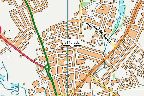 ST16 3LE map - OS VectorMap District (Ordnance Survey)