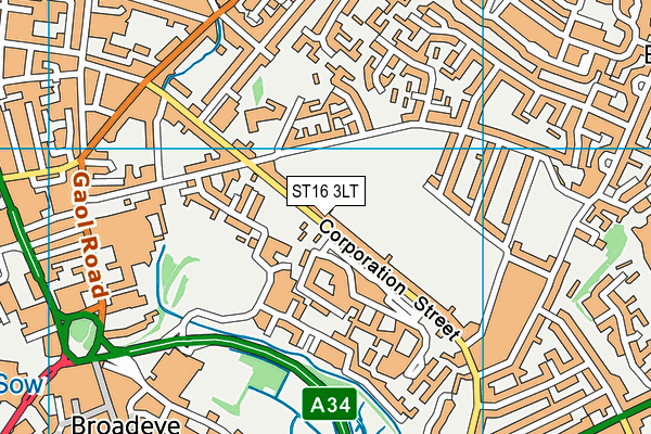 ST16 3LT map - OS VectorMap District (Ordnance Survey)
