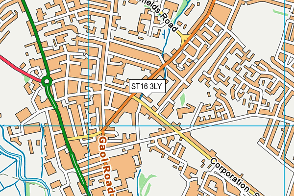 ST16 3LY map - OS VectorMap District (Ordnance Survey)