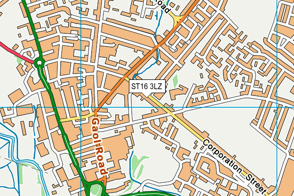 ST16 3LZ map - OS VectorMap District (Ordnance Survey)
