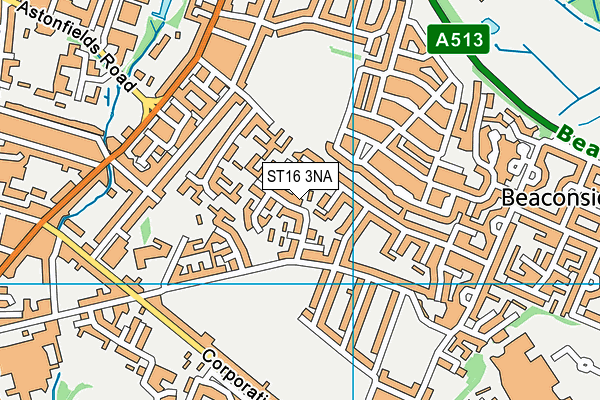 ST16 3NA map - OS VectorMap District (Ordnance Survey)