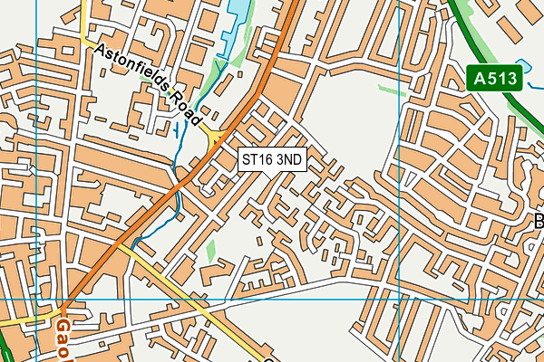 ST16 3ND map - OS VectorMap District (Ordnance Survey)