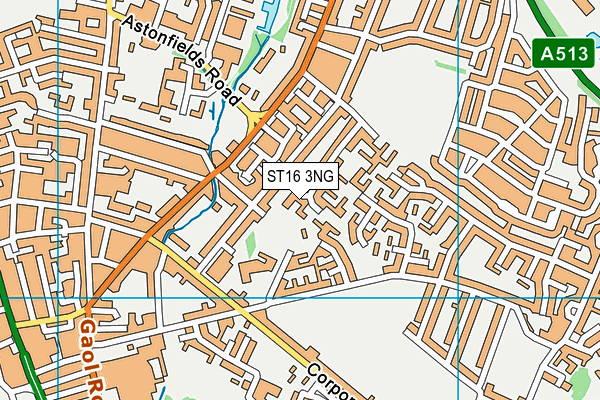 ST16 3NG map - OS VectorMap District (Ordnance Survey)