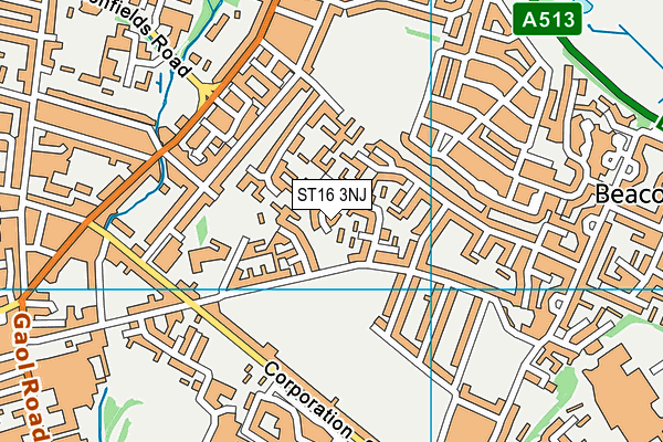 ST16 3NJ map - OS VectorMap District (Ordnance Survey)