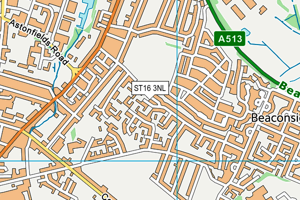 ST16 3NL map - OS VectorMap District (Ordnance Survey)