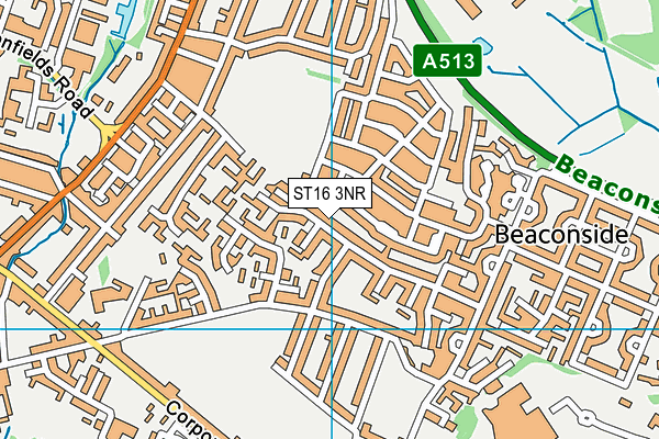 ST16 3NR map - OS VectorMap District (Ordnance Survey)
