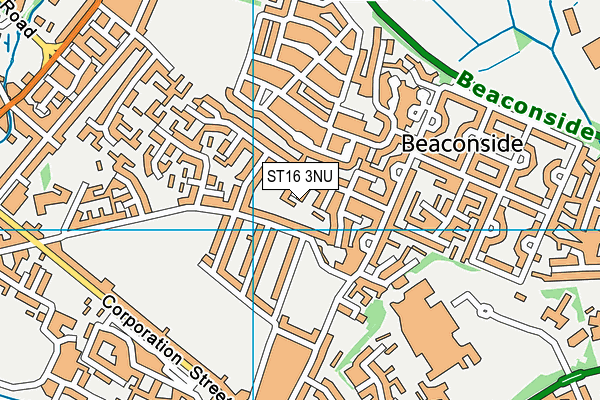 ST16 3NU map - OS VectorMap District (Ordnance Survey)